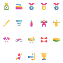 Gradient color icons for sports.