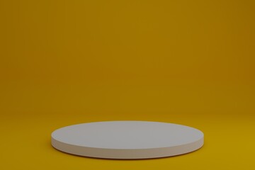 White tiles on a yellow background