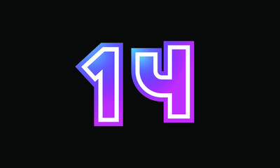 Obraz premium 14 New Number Metaverse Color Purple Business