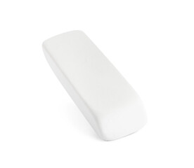 New eraser isolated on white. School stationery