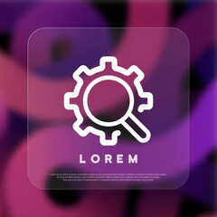 Setting icon. Gear icon. Help account settings concept. Technical support, programming and coding. Glassmorphism style. Vector line icon for Business and Advertising