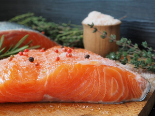 Preparing salted salmon