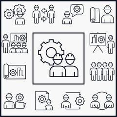 Set of Engineering People icon. People Teamwork Engineering pack symbol template for graphic and web design collection logo vector illustration