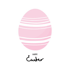 Easter eggs composition hand drawn on white background and with the text Happy Easter
