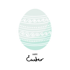 Easter eggs composition hand drawn on white background and with the text Happy Easter