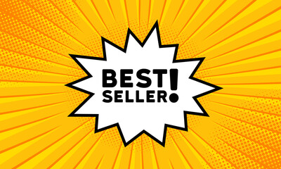 Speech bubble with Bset seller text. Boom retro comic style. Pop art style. Vector line icon for Business and Advertising