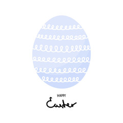 Easter eggs composition hand drawn on white background and with the text Happy Easter
