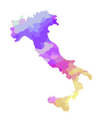 Obraz premium Italy colorful vector map silhouette 