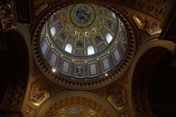 Fototapeta na wymiar Budapest (Hungary). Dome of St. Stephen's Basilica Cathedral in the city of Budapest
