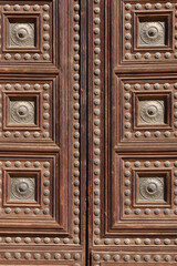 Granada (Spain). Architectural detail of one of the doors of the Palace of Carlos V in the Alhambra in Granada