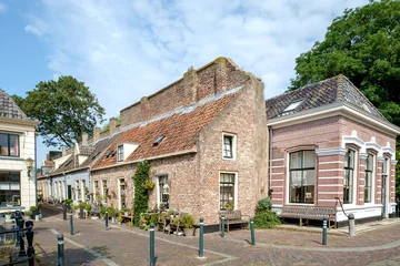 Tapeten Historical wall houses in Elburg, Gelderland Province, The Netherlands © Holland-PhotostockNL