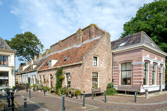 Historical wall houses in Elburg, Gelderland Province, The Netherlands