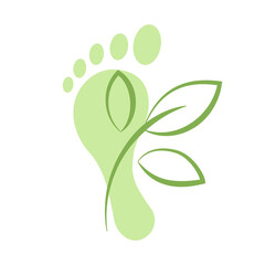 Carbon footprint with leaves