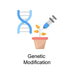 Genetic Modification vector Flat Icon Design illustration. Educational Technology Symbol on White background EPS 10 File