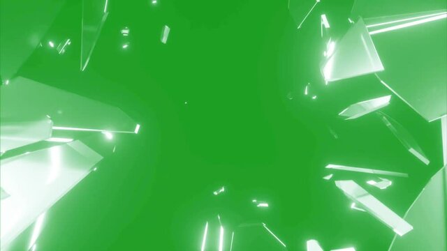 Breaking glass green screen motion graphics