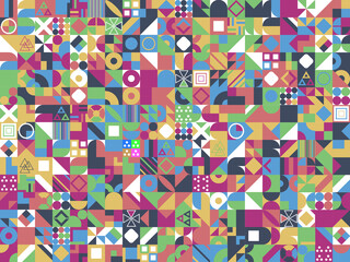 Colorful mosaic covers design. Minimal geometric pattern background