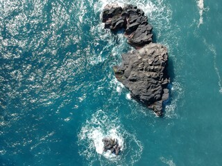Vue de drone sur l'ocean indien