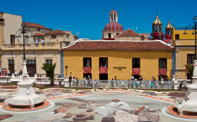 Teide's sand carpets in the town hall square