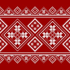 Obraz premium Geometric ethnic oriental seamless pattern traditional Design for background,carpet,wallpaper,clothing,wrapping,Batik,fabric,embroidery style.
