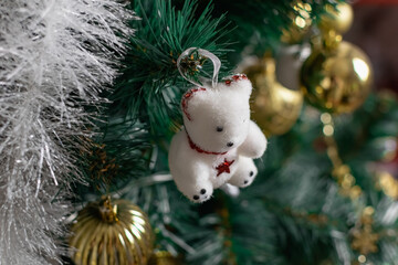 Fototapeta na wymiar snowman and christmas tree
