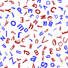 Letters, alphabet, education, school concept. Seamless vector EPS 10 pattern. Flat style
