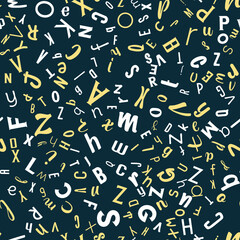 Letters, alphabet, education, school concept. Seamless vector EPS 10 pattern. Flat style
