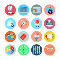 web flat icons, web set icons