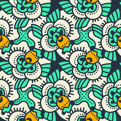Seamless backdrop with floral unusual pattern 