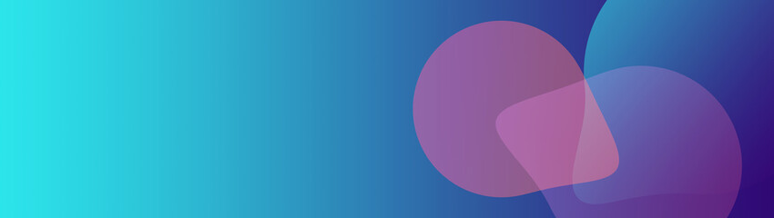 abstract colorful geometric shapes background. waves and circles modern overlapping forms. color gradient horizontal banner background.