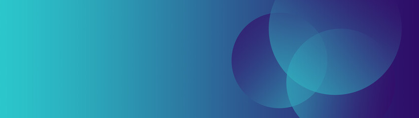 abstract blue geometric circle shapes background. modern circles overlapping forms. color gradient horizontal banner background.