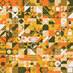 Decorative ornament of geometric shapes. Colorful geometric pattern background