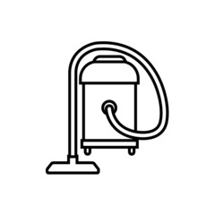 Vacuum cleaner line icon, vector outline logo isolated on white background