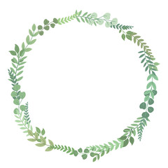 Wreath frame of forest branches, vector illustration