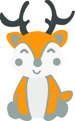 cute little deer on a white background