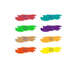 Set of colorful ribbons, labels.Color highlight stripes,markers. Stylish highlight elements for design. Vector highlight marker