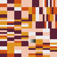 Modern vector abstract  geometric seamless pattern with rectangles and squares  in retro  style. Pastel colored simple shapes graphic background. Abstract mosaic artwork.
