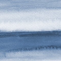 Abstract painting. Watercolor texture in cyanotype monochrome blue . Modern art landscape. Painted background, concept of sky, snow, ice