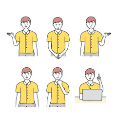 ポーズをとる男性　イラスト素材