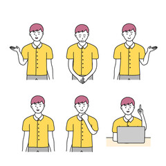 ポーズをとる男性　イラスト素材