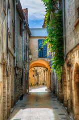 Narrow Street and Vault in the Medieval Village of Peille, Alpes-Maritimes, Provence, France