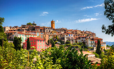 View of the Ancient Village of Gattieres, Provence, France