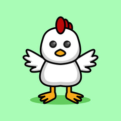 cute chicken cartoon illustration design. designs for stickers.
