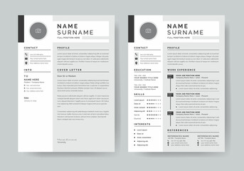 Creative Resume Set with white Sidebar