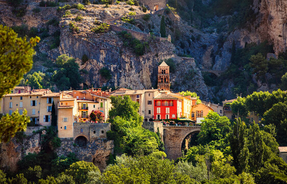 The Village of Moustiers-Sainte-Marie, Provence, France