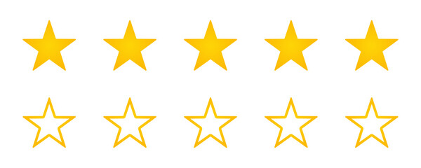 5 stars icon vector. Five stars rating symbol. Vector illustration.