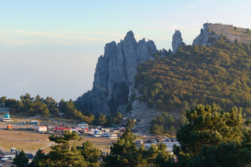 Mountain landscapes of the Crimea peninsula. Rocks.