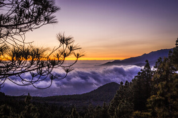 sunset in the mountains