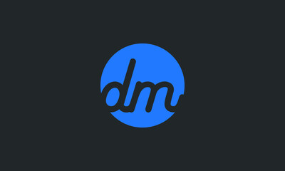Bold letter DM circle outside - Initial vector design - Premium Icon, Logo vector