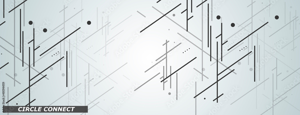 Poster Minimal dynamic design. Connection lines background Vector graphics. Modern abstract banner. Texture technology layout