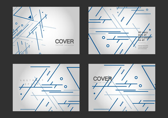 Abstract geometric covers design. Minimal shapes composition. Vector futuristic lines patterns
